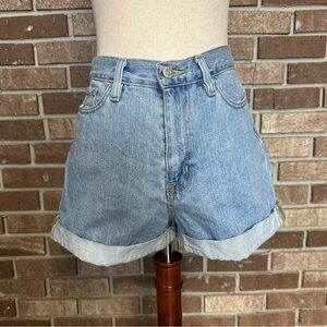 light wash high rise rolled hem mom denim shorts from bdg urban outfitters
